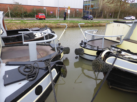 Boats moored on the Stratford-upon-Avon Canal