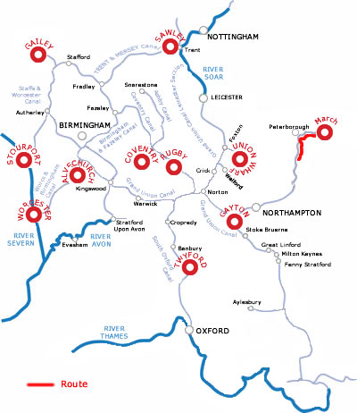 Fotheringhay and Peterborough through the fens from March Fotheringhay and Peterborough through the fens from March
