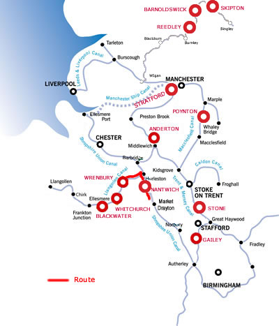 Audlem along the tranquil Shropshire Union Canal from Wrenbury  Audlem along the tranquil Shropshire Union Canal from Wrenbury