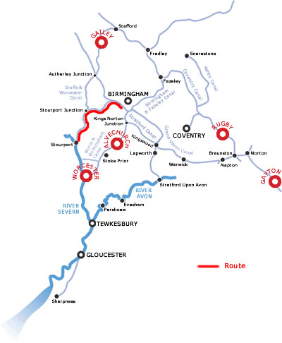 Birmingham from Stourport on Severn  Birmingham from Stourport on Severn