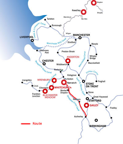 The tranquil Shropshire Union Canal from Nantwich  The tranquil Shropshire Union Canal from Nantwich